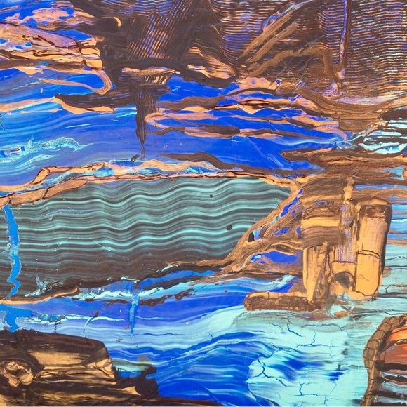 On the lake, creepy, morbid, haunted lake, dark, large size original painting - Picture 5 of 5